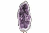 Amethyst Geode with Metal Stand - Dark Purple Crystals #209235-5